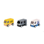 delivery vans, planworld wooden toy from plan toys is made of sustainable rubber tree wood and painted with water-based dyes and organic color pigment