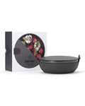 charcoal porter bowl is a premium ceramic lunch bowl that features a protective silicone wrap