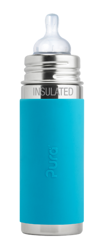 pura 9oz aqua stainless steel baby bottle