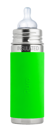 pura 9oz green stainless steel baby bottle
