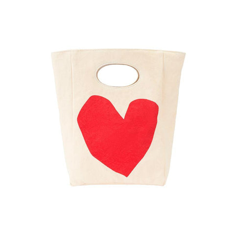 fluf classic lunch bag, red heart