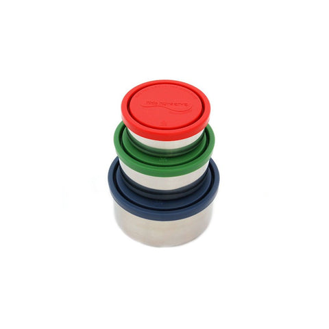 u-konserve ocean round nesting trio are food grade stainless steel nesting containers. BPA-free.