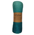 rubyzaar dark turquoise wabi silk scarves  are delicately hand spun & hand woven by skilled weavers in northern thailand. 