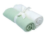 under the nile organic cotton swaddle blanket, white/green