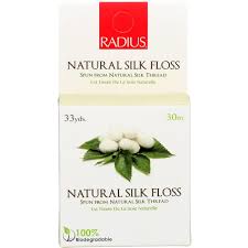 radius natural silk dental floss made from silk thread and candelilla plant wax. 100% biodegradeable