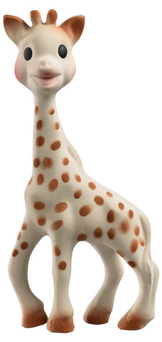 Sophie the Giraffe is a baby teether made out of 100% natural rubber and chemical-free food grade paint. Since 1961