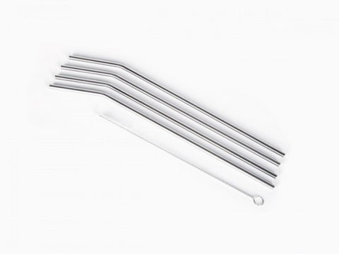 box of 4 long stainless steel straws