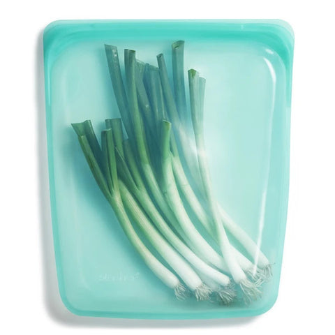 stasher reusable silicone half gallon bag, aqua