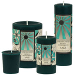 sunbeam candles beeswax sage aromatherapy pillar 2"x3.25"