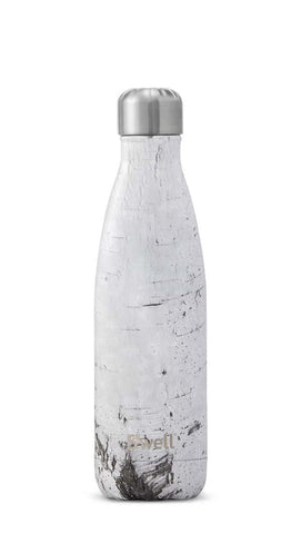 s'well 17 oz white birch bottle  keeps beverages cold for 41 and hot for 18 hours