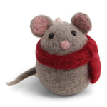 felt mouse with scarf ornament