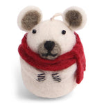 felt ice bear with scarf ornament