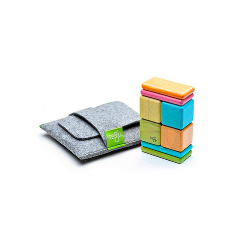 tegu original pocket pouch magnetic wooden blocks 8 pieces, tints