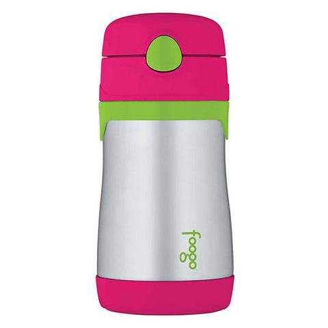 thermos foogo stainless steel straw bottle 10oz watermelon & green