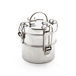 to-go ware stainless steel tiffin snack  has 2 separate sections and the lid can be used as a plate