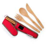 to-go ware bamboo utensil set - classic cayenne