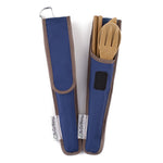 to-go ware bamboo utensil set - classic indigo includes one spoon, fork, knife and a set of chopsticks