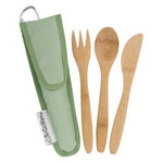 to-go ware bamboo utensil set - kids kiwi
