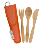to-go ware bamboo utensil set - kids orange