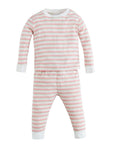 under the nile organic baby long johns, pink creme stripe