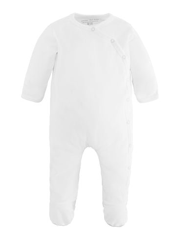 under the nile side snap footie - white