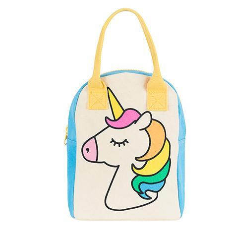 fluf unicorn zipper lunch bag