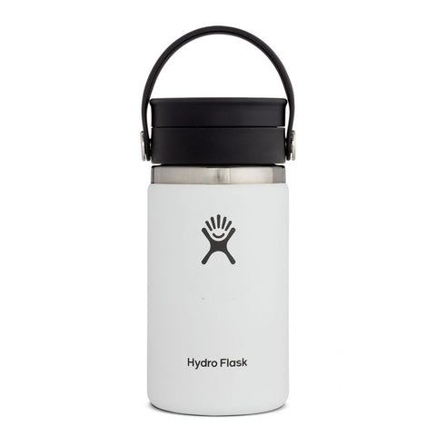 hydro flask wide mouth white 12 oz coffee with flex sip lid