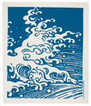waves swedish dishcloth:  biodegradable & compostable dishcloth made of 70% cellulose/30% cotton & water-based inks