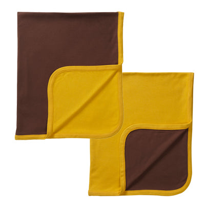 babysoy modern solid colored reversible blankets, cocoa